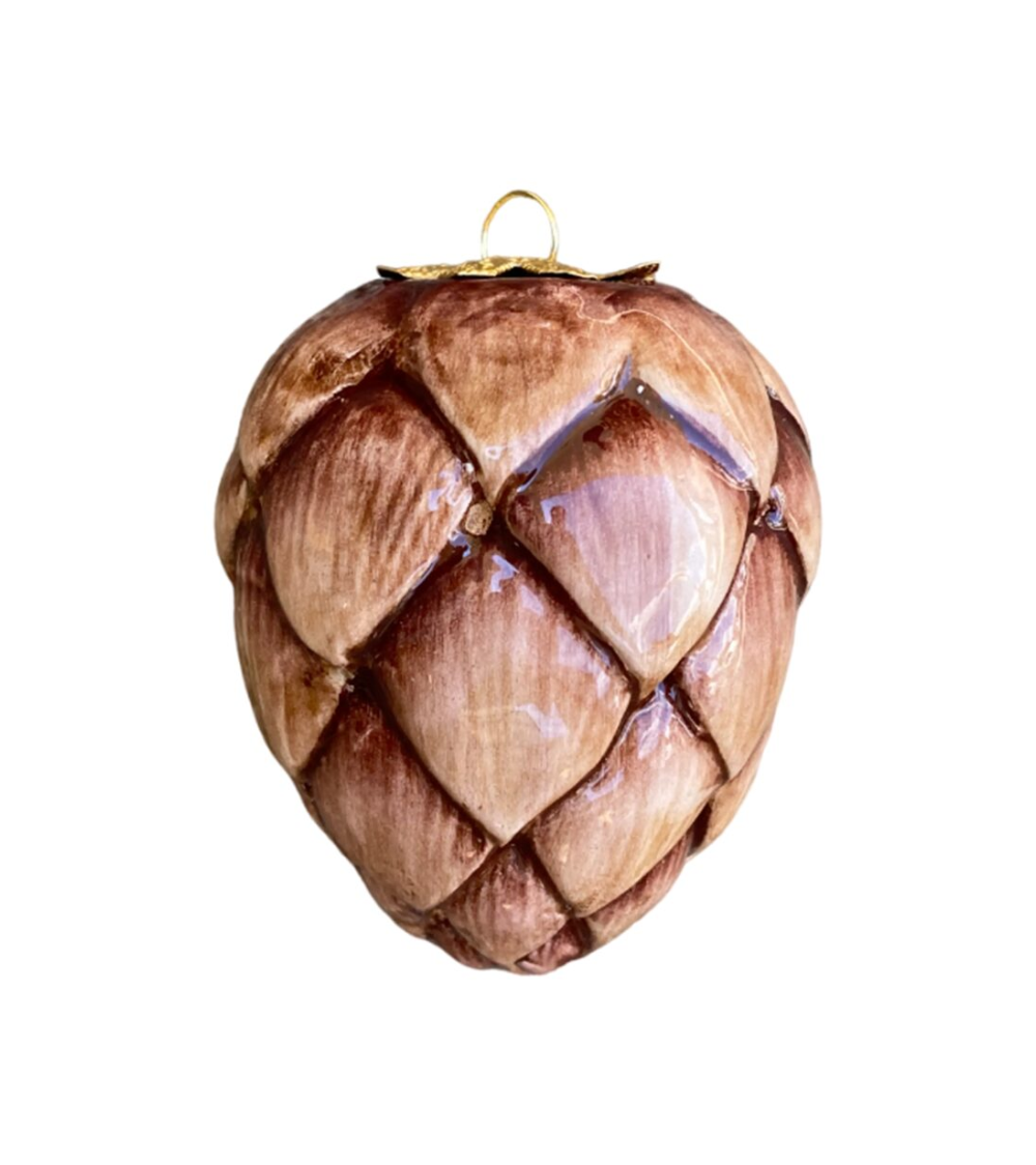 Keramik Weihnachtskugel "Zapfen"