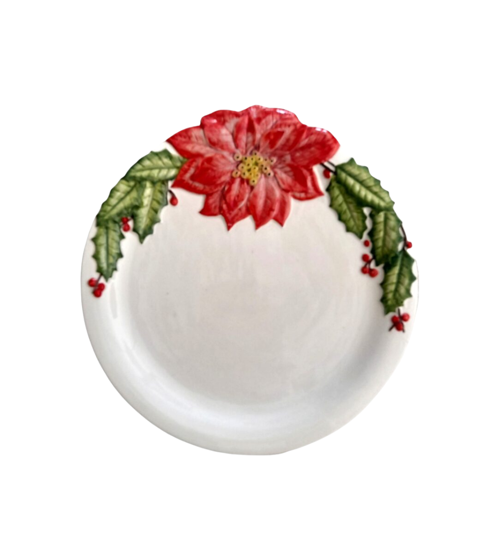 Handbemalter Keramikteller "Weihnachtsstern " (Ø 27 cm)