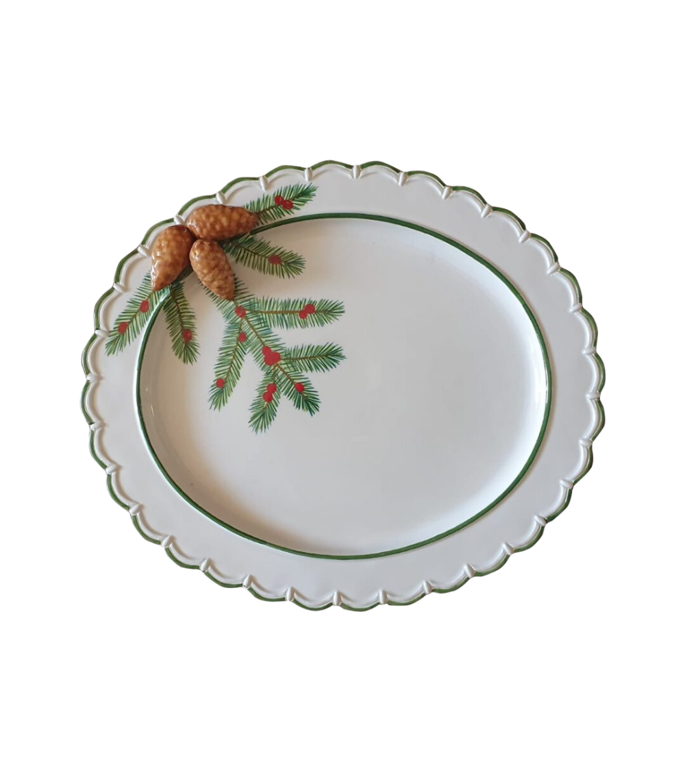 Handbemalter Keramikteller „Tannenzweig“