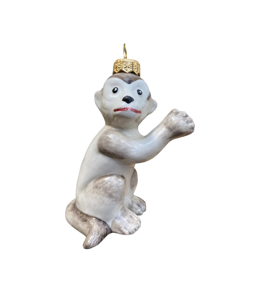 Keramik Weihnachtskugel "Affe" –
