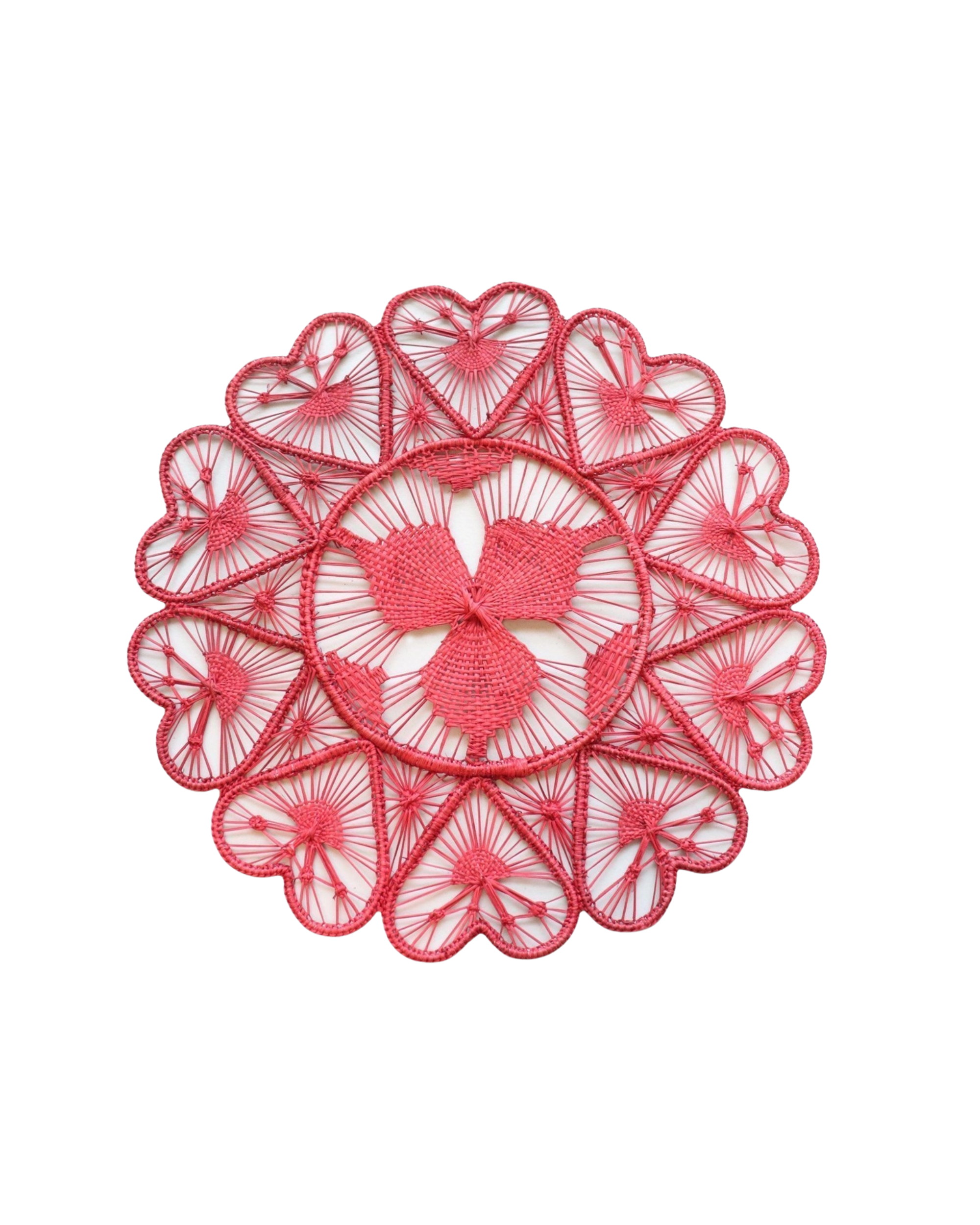 Gewebtes Tischset Herzform Rot, 2er Set