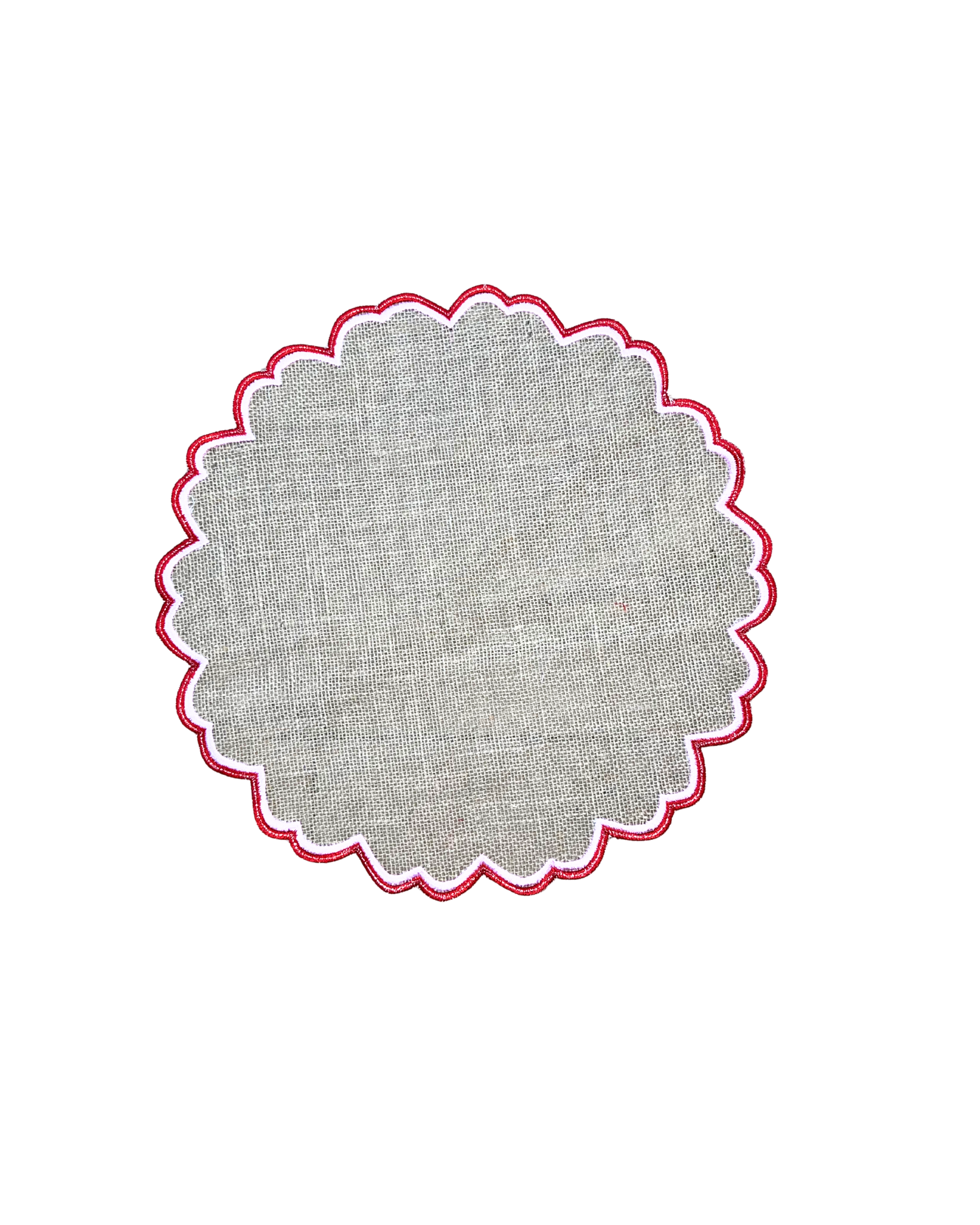 Jute Tischset Rot-Rosa Rand, 2er Set