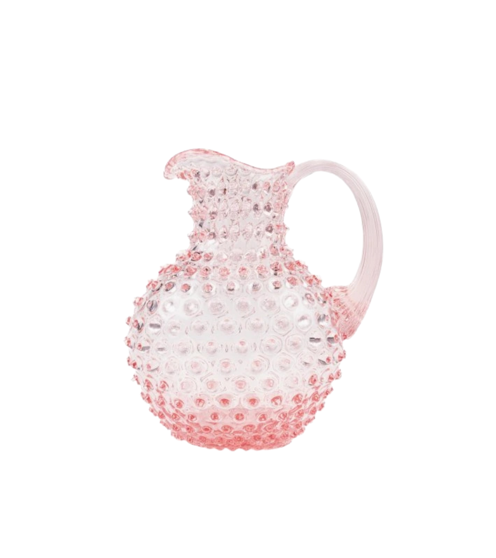 Rosa Anna von Lipa Paris Hobnail Krug 2 Liter aus mundgeblasenem Kristallglas mit Noppen
