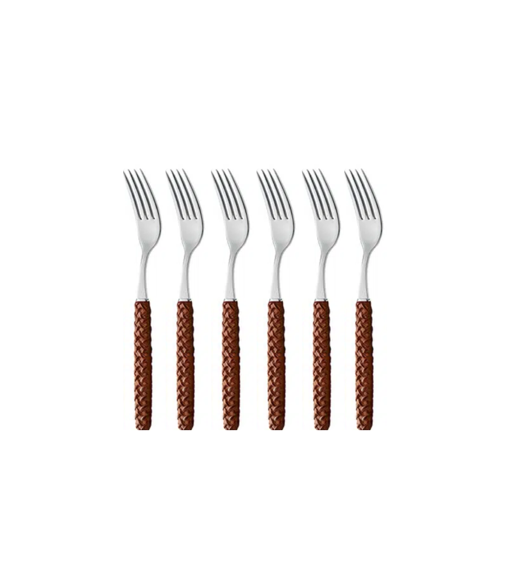 Fruchtgabel Geflochten Braun (6-teilig)