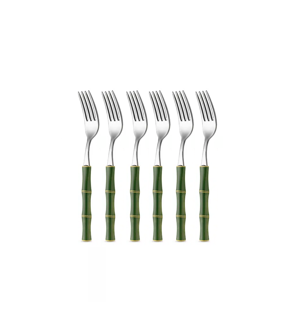 Fruchtgabel Bambus grün (6er Set)