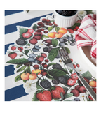 Papier Tischset Beerenkranz auf der gedeckten Tafel