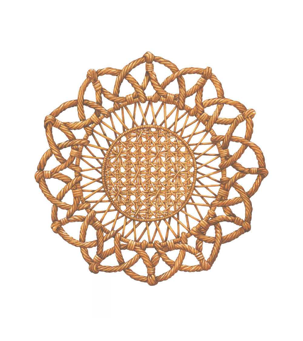Papier Tischset Rattan