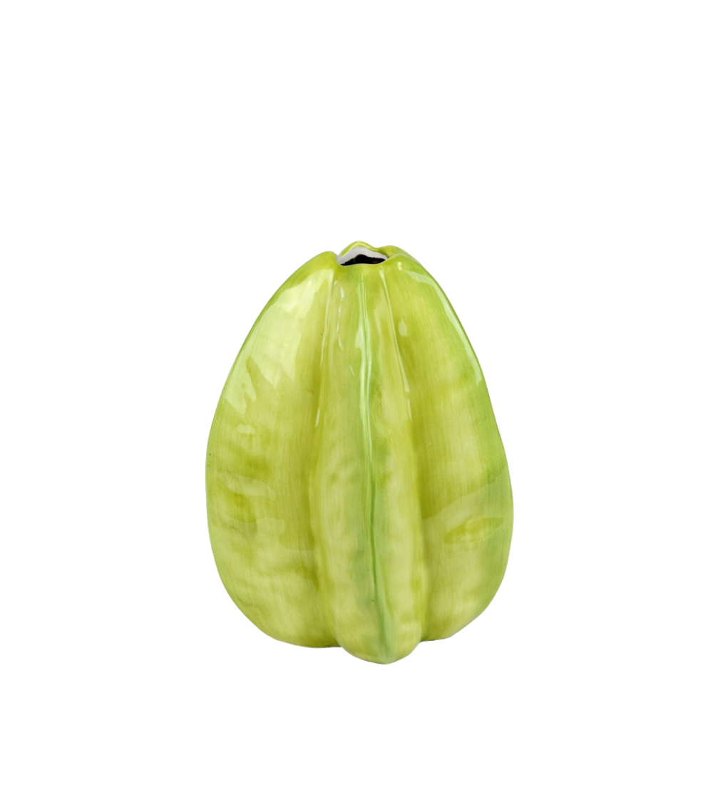 Ceramic vase star fruit shape yellow