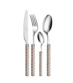 Besteckset Kordel Beige 24-teilig mit gedrehten Griffen in Kordeloptik