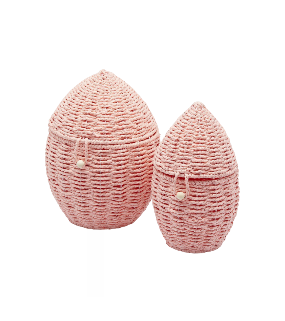 Geflochtene Eierkörbe Rosa – 2er-Set