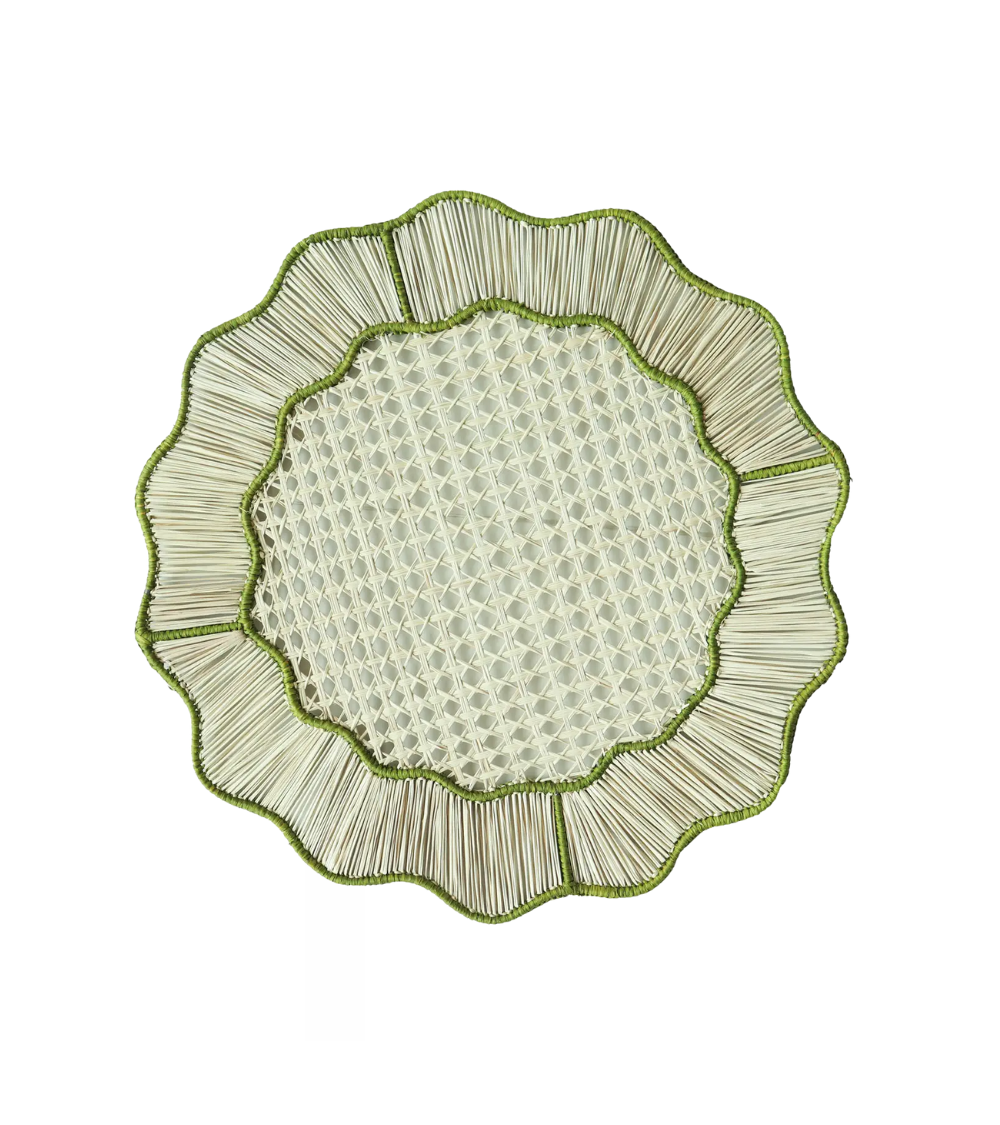 Tischsets handgewebt Grün, 2er Set