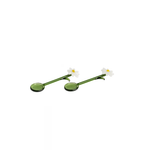 Glass Spoon Green-White, Set of 2
