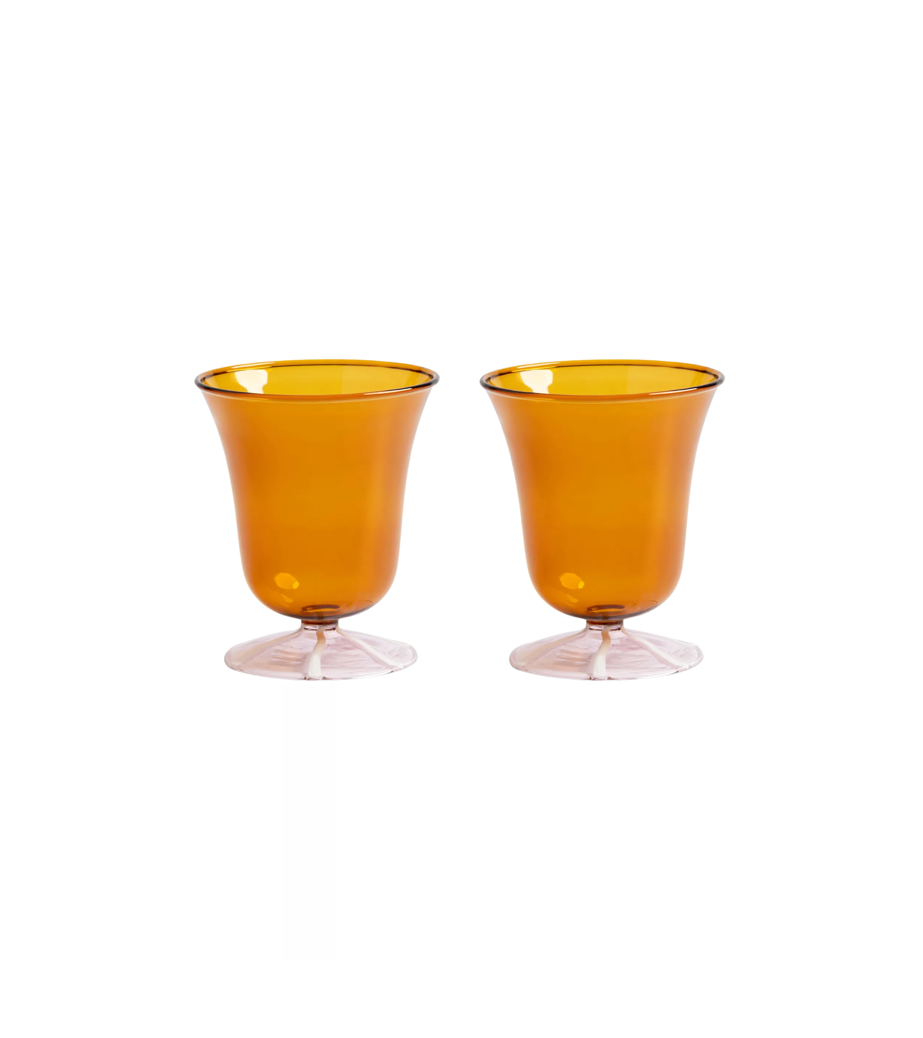 Borosilikat Wasserglas Amber-Rosa, 2er-Set
