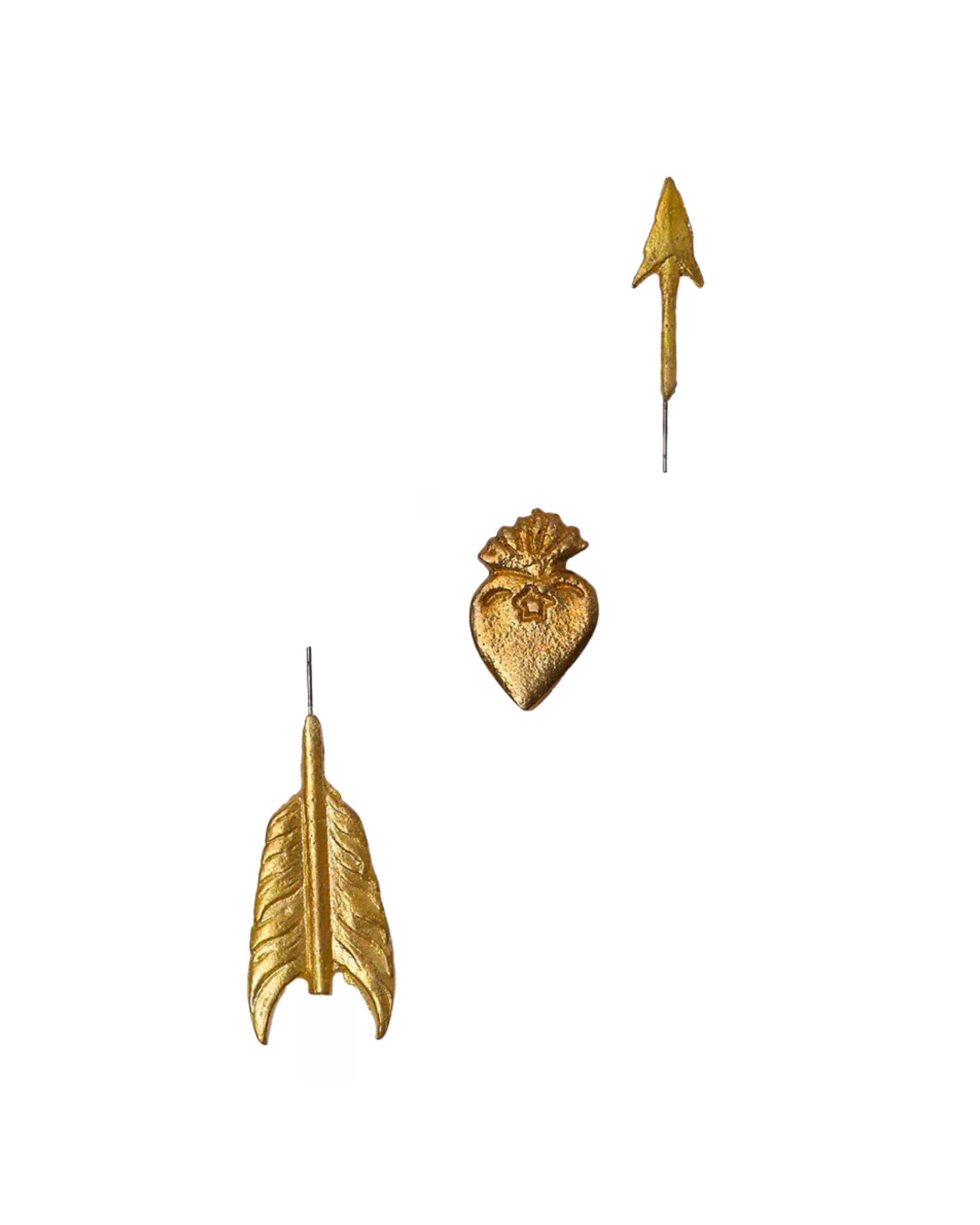 Kerzenpin Herz mit Pfeil Gold