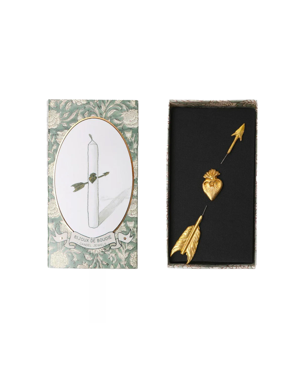 Kerzenpin Herz mit Pfeil Gold