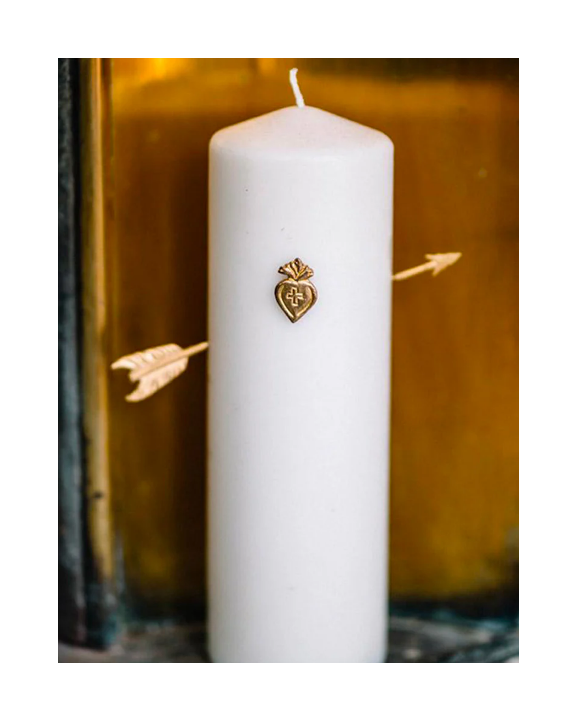 Kerzenpin Herz mit Pfeil Gold