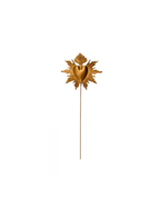 Metal flower pick heart gold