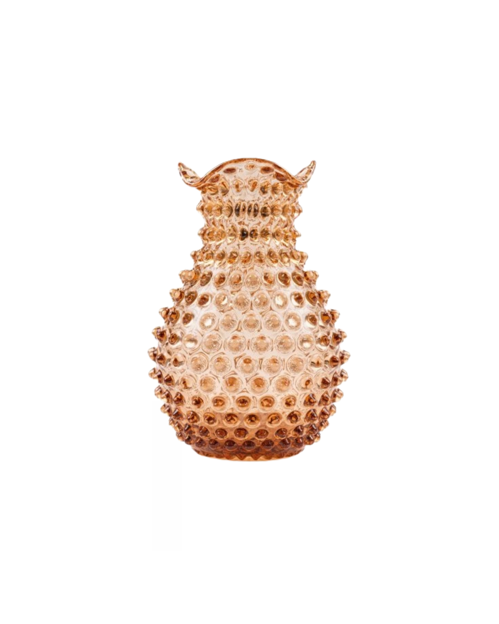 Mundgeblasene Anna von Lipa Blonde Vase in der erdigen Trendfarbe New Brown mit markanter Hobnail-Struktur.