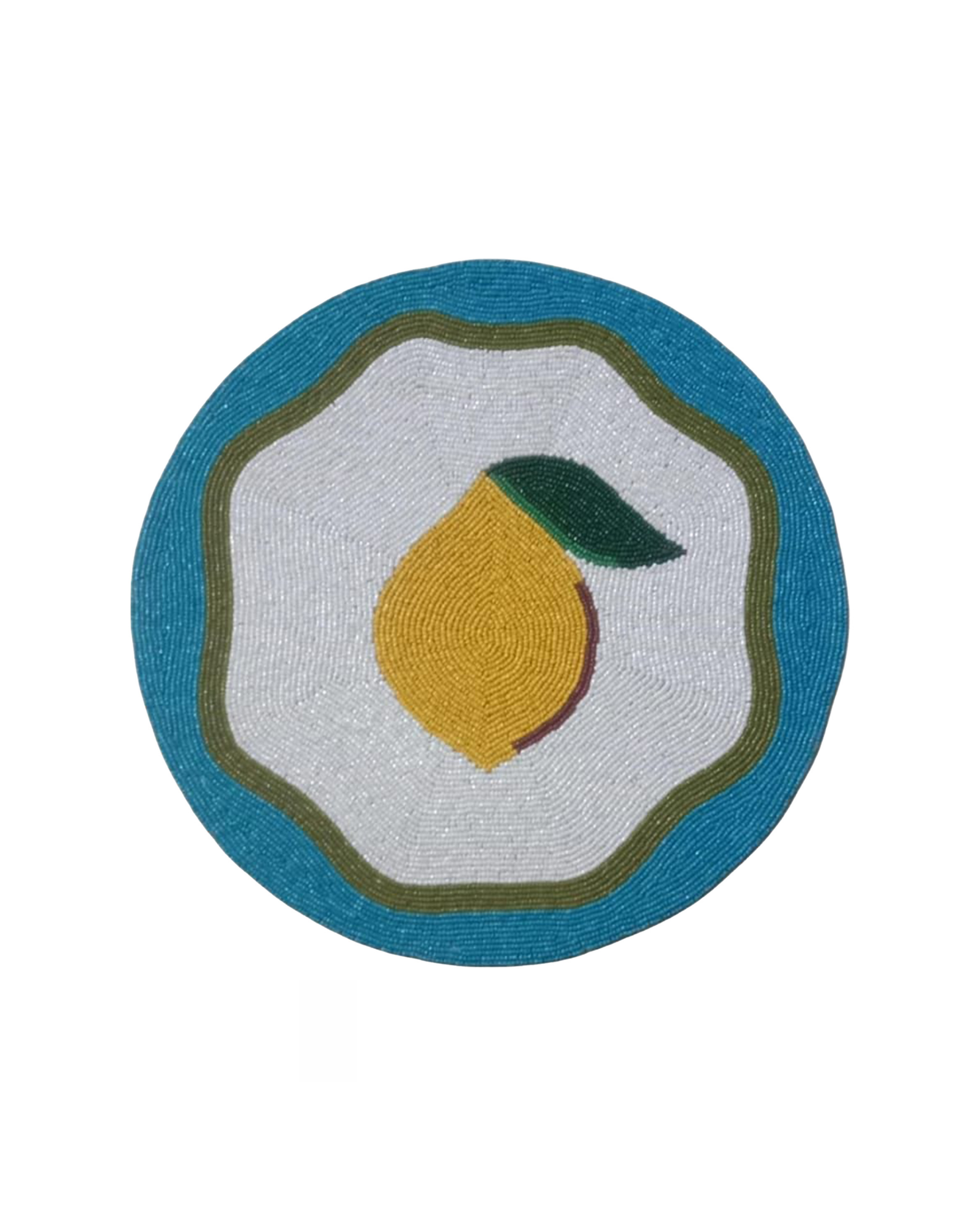 Handgefertigte Perlen Tischsets Zitrone