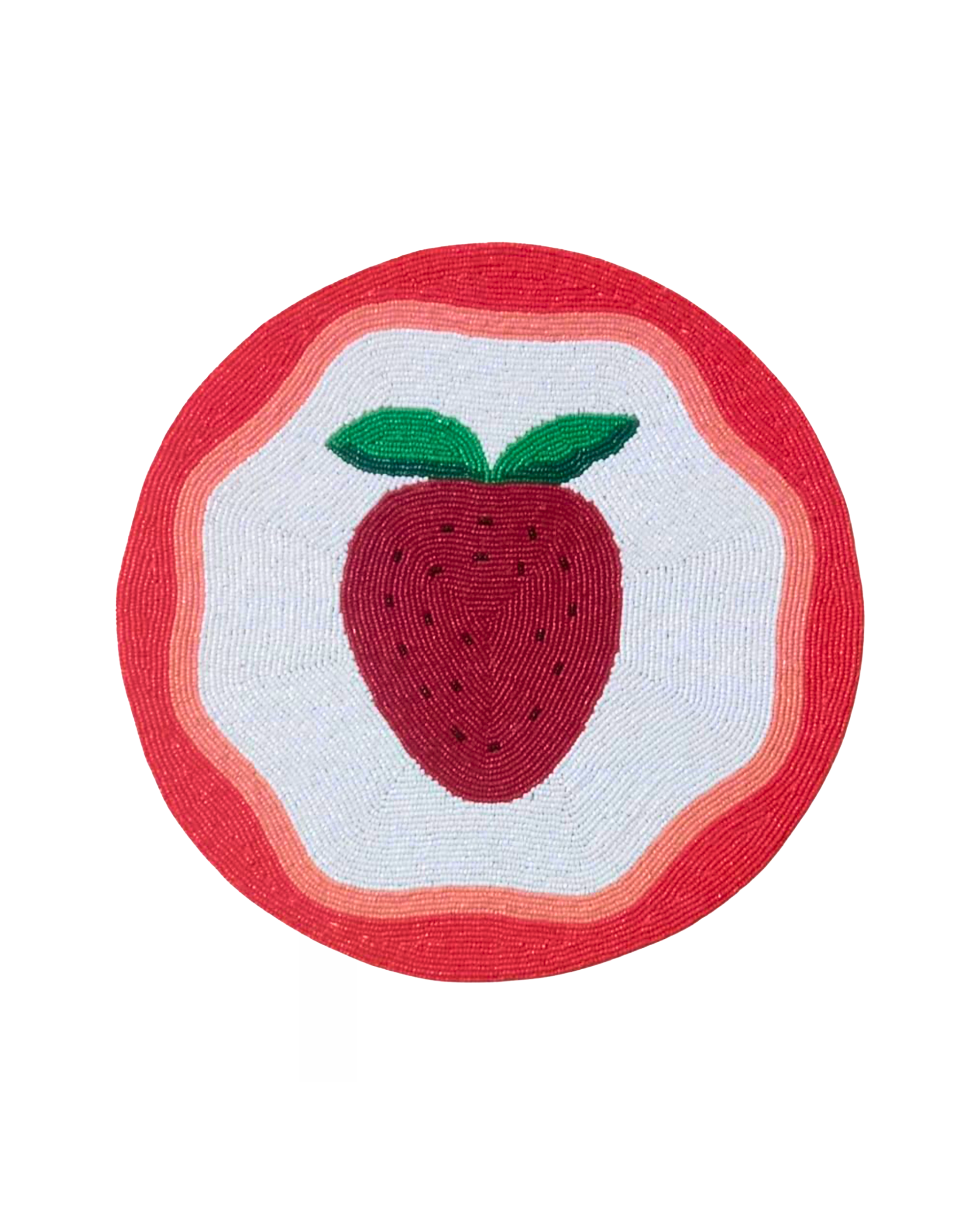 Handgefertigte Perlen Tischsets Erdbeere