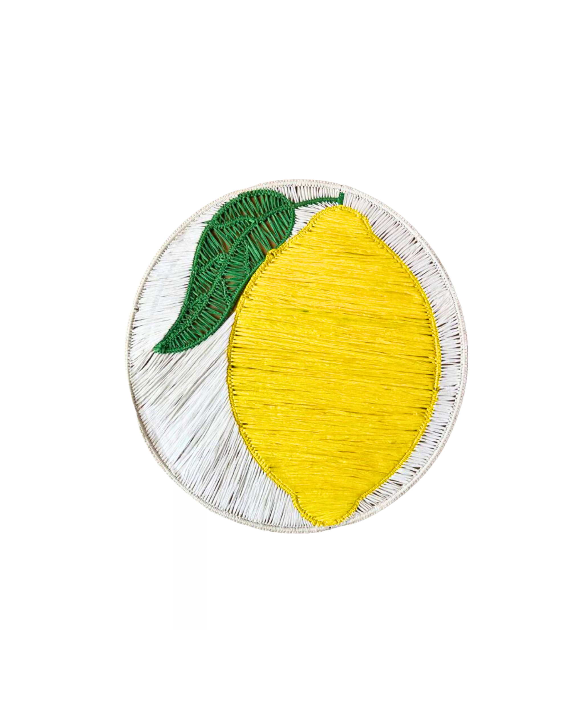 Handgefertigte Bast Tischsets Zitrone