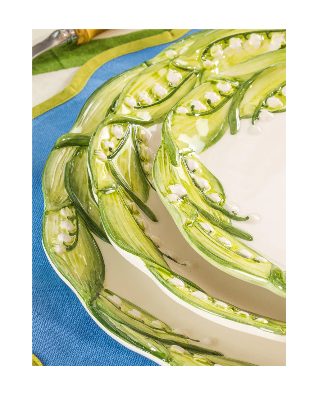 Handbemalter Keramik Speiseteller Maiglöckchen