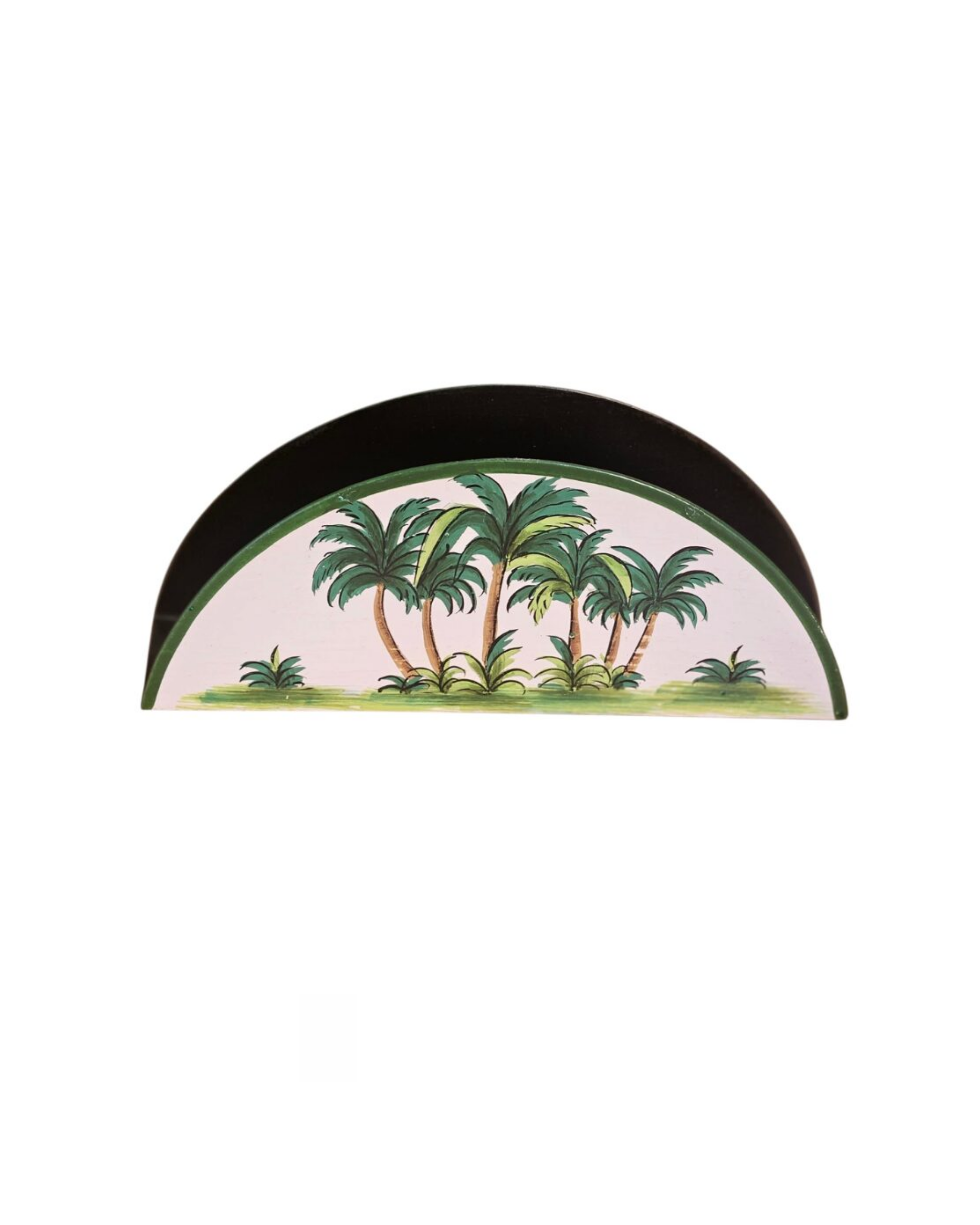 Handbemalter Eisen Serviettenhalter Palme