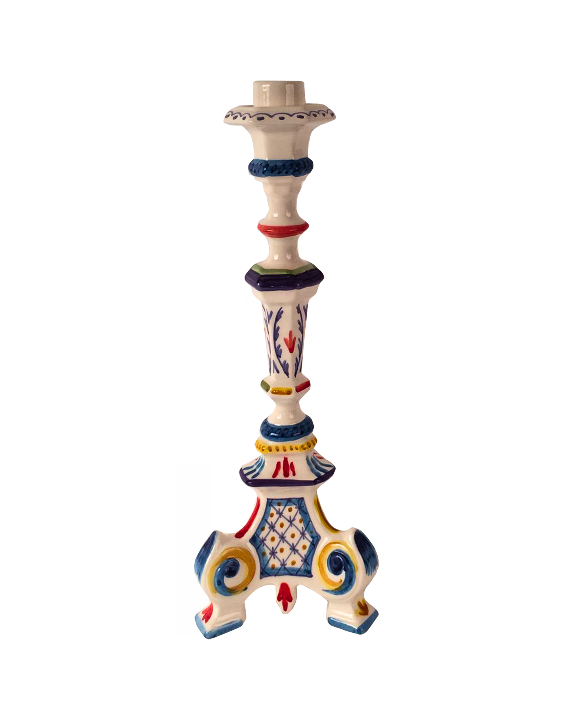 Handbemalter Keramik Kerzenständer multicolor