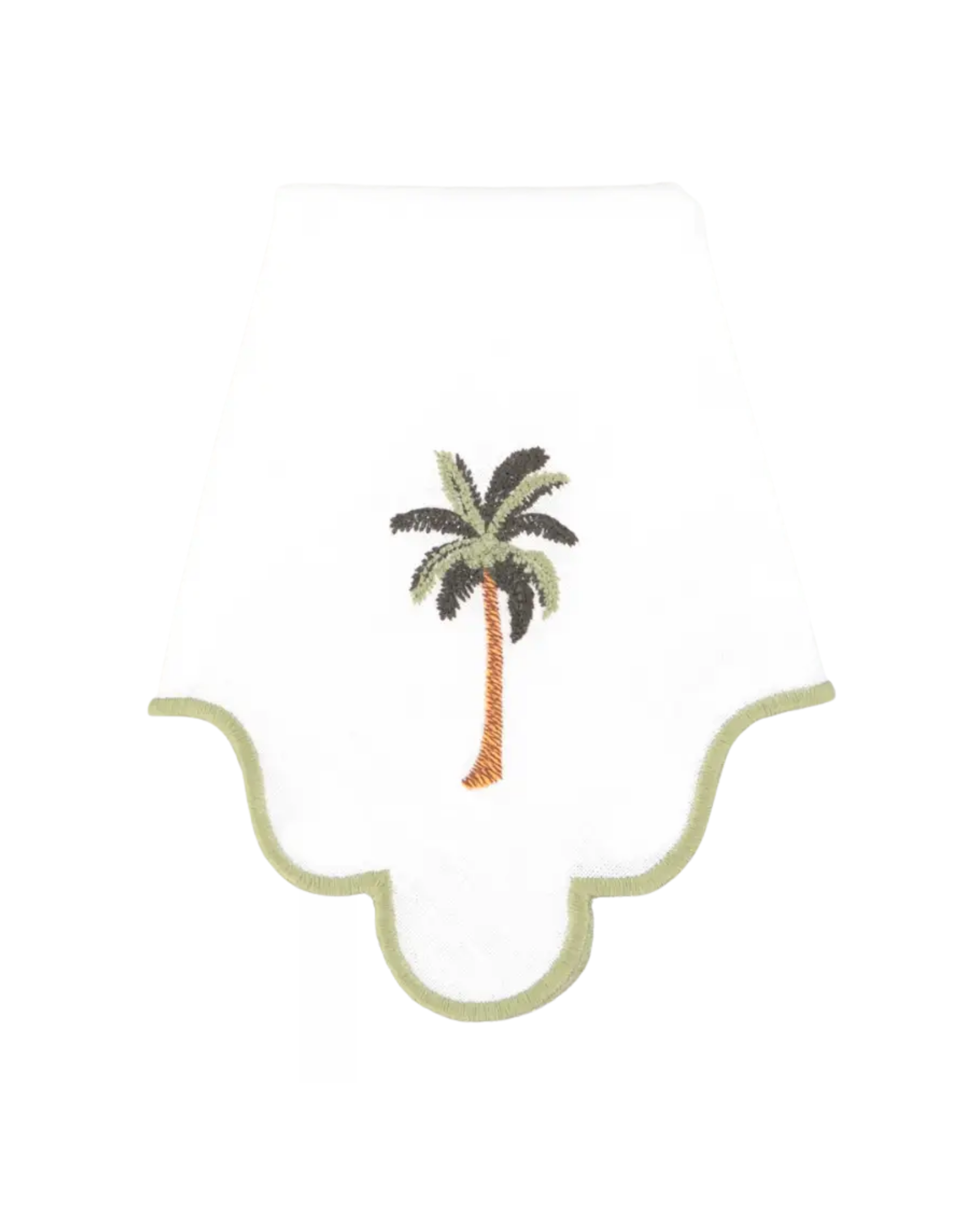 Stoffserviette mit Palmenstickerei, 2er Set