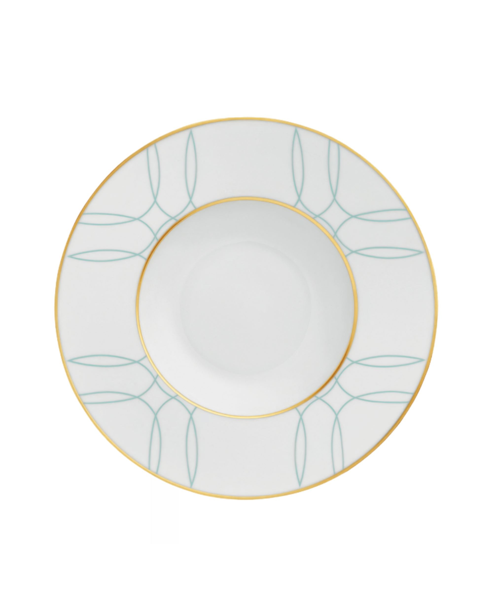 Fürstenberg Porzellan Suppenteller Türkis-Gold CARLO