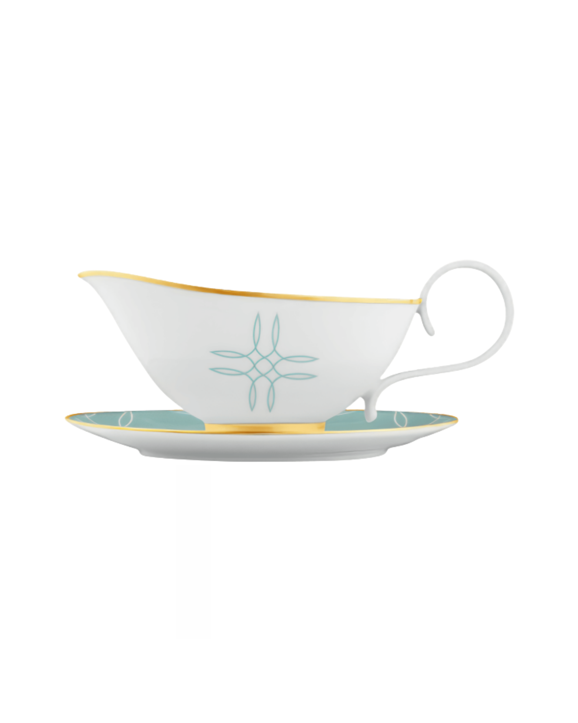 Fürstenberg Porzellan Sauciere Türkis- Gold 2-Teilig CARLO