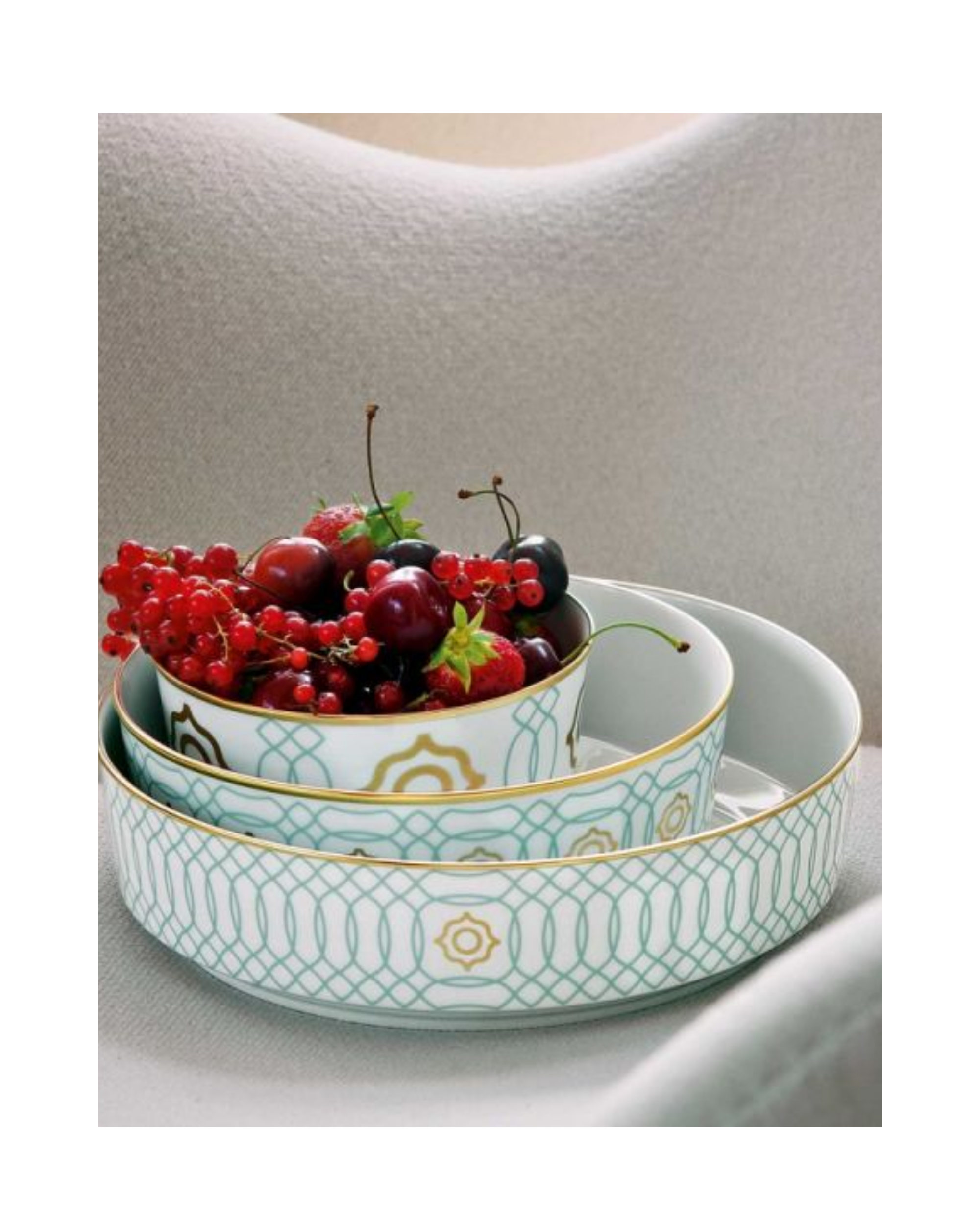 Fürstenberg Porzellan Schüssel Large Türkis-Gold CARLO