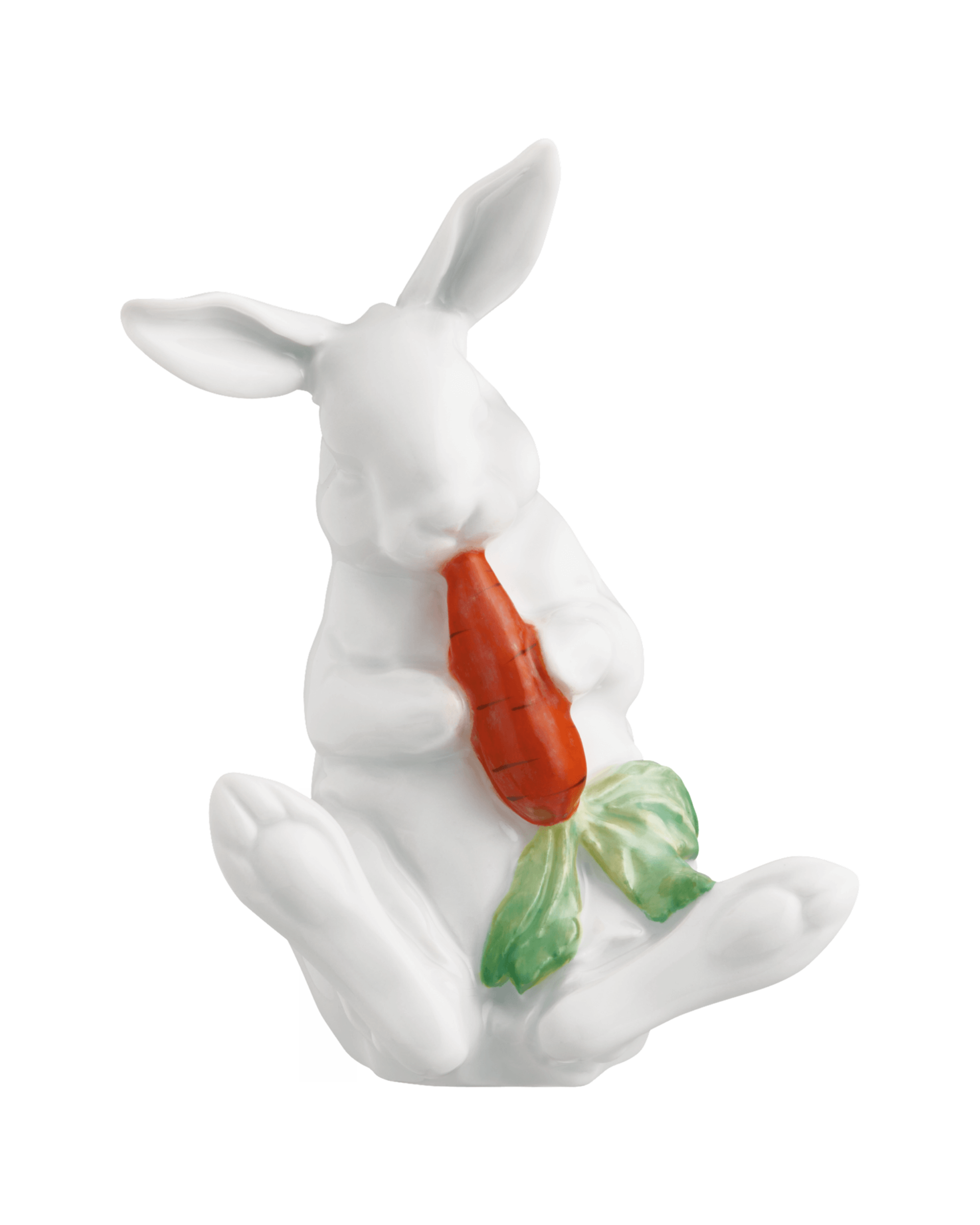 Fürstenberg Porzellanfigur Hase MAX 2026 weiß matt mit handbemalter orangefarbener Karotte