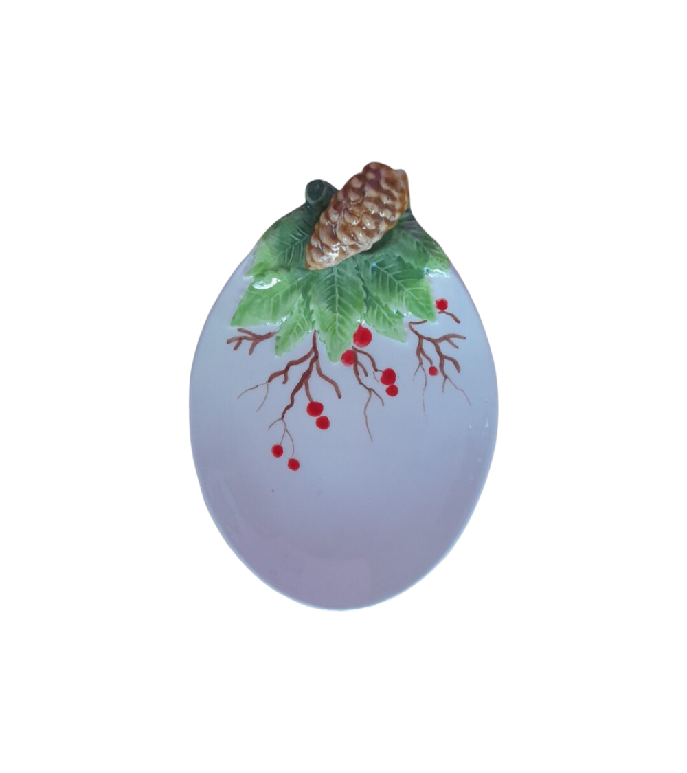 Keramikteller Winterbeeren & Tannenzapfen
