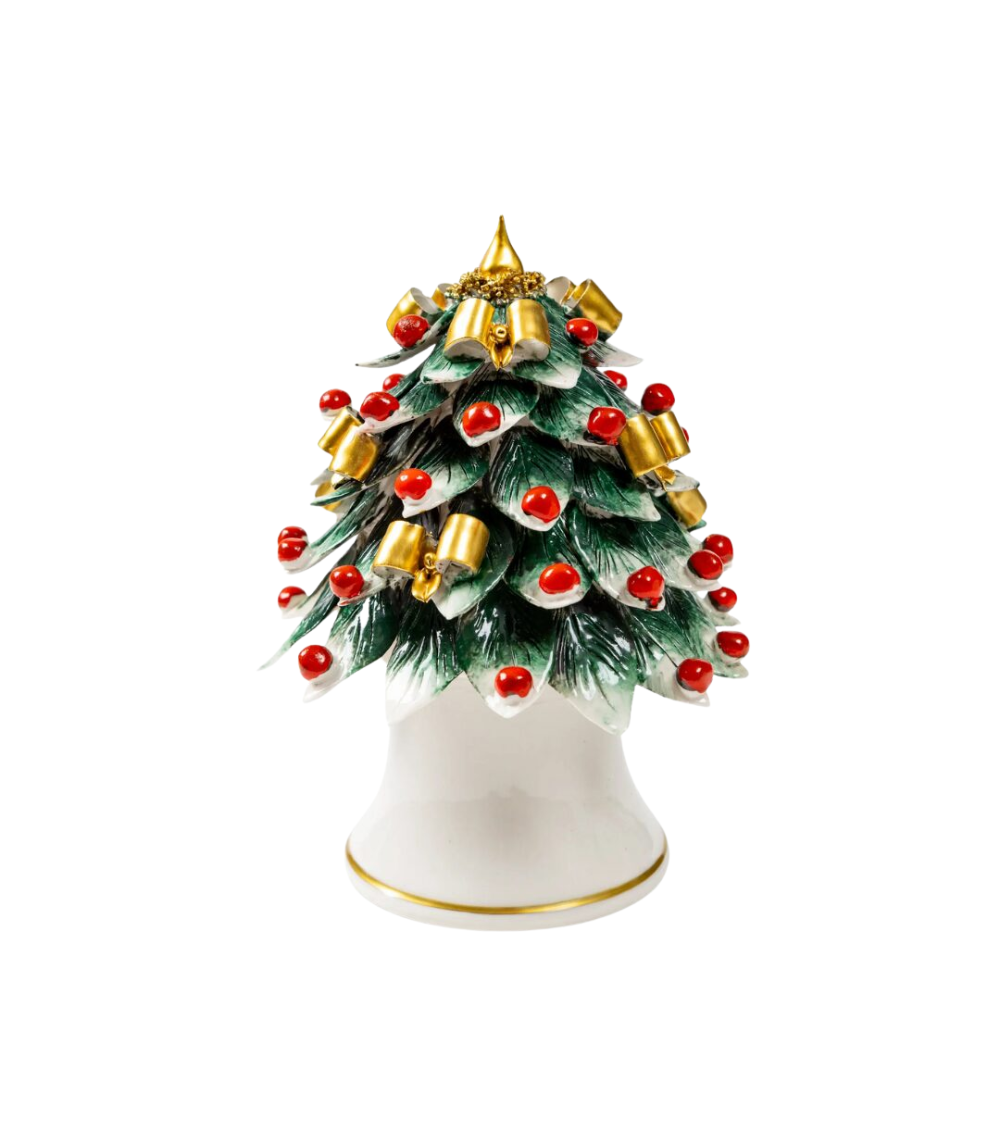 Porzellan Weihnachtsbaum mit Schleifen & Beeren