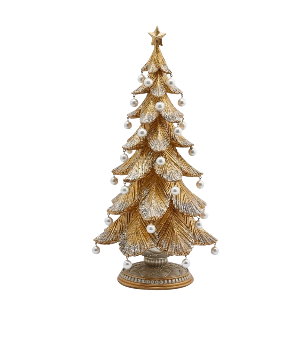Weihnachtsbaum Gold mit Perlen