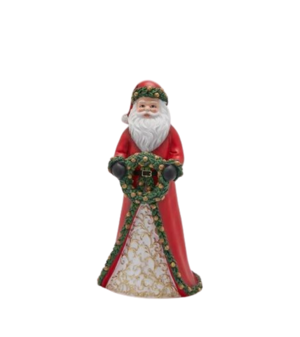 Santa mit Weihnachtskranz