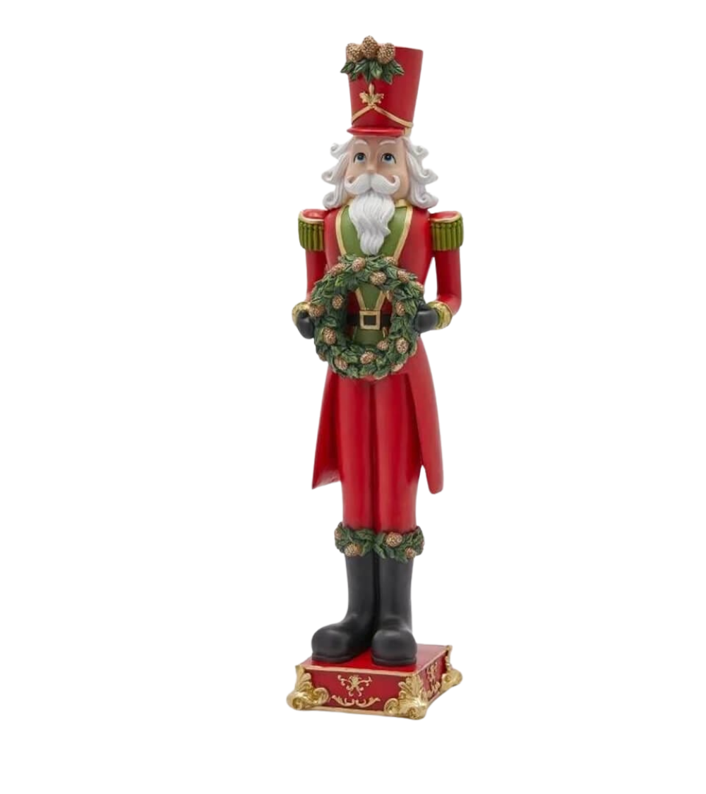 Nussknacker mit Weihnachtskranz