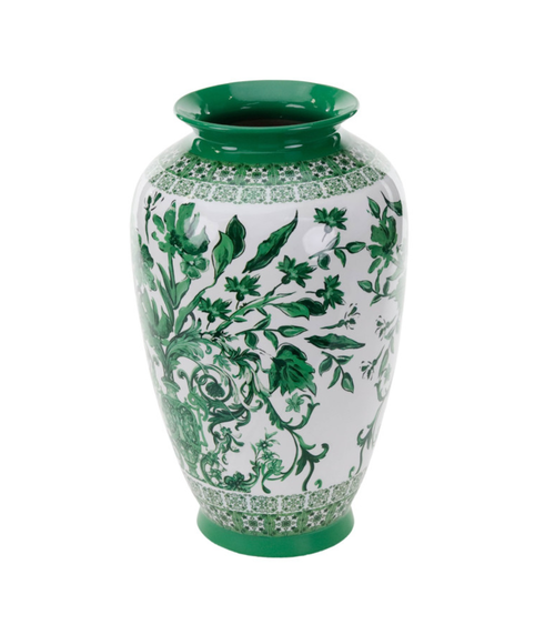 Porzellanvase Grün-weiß