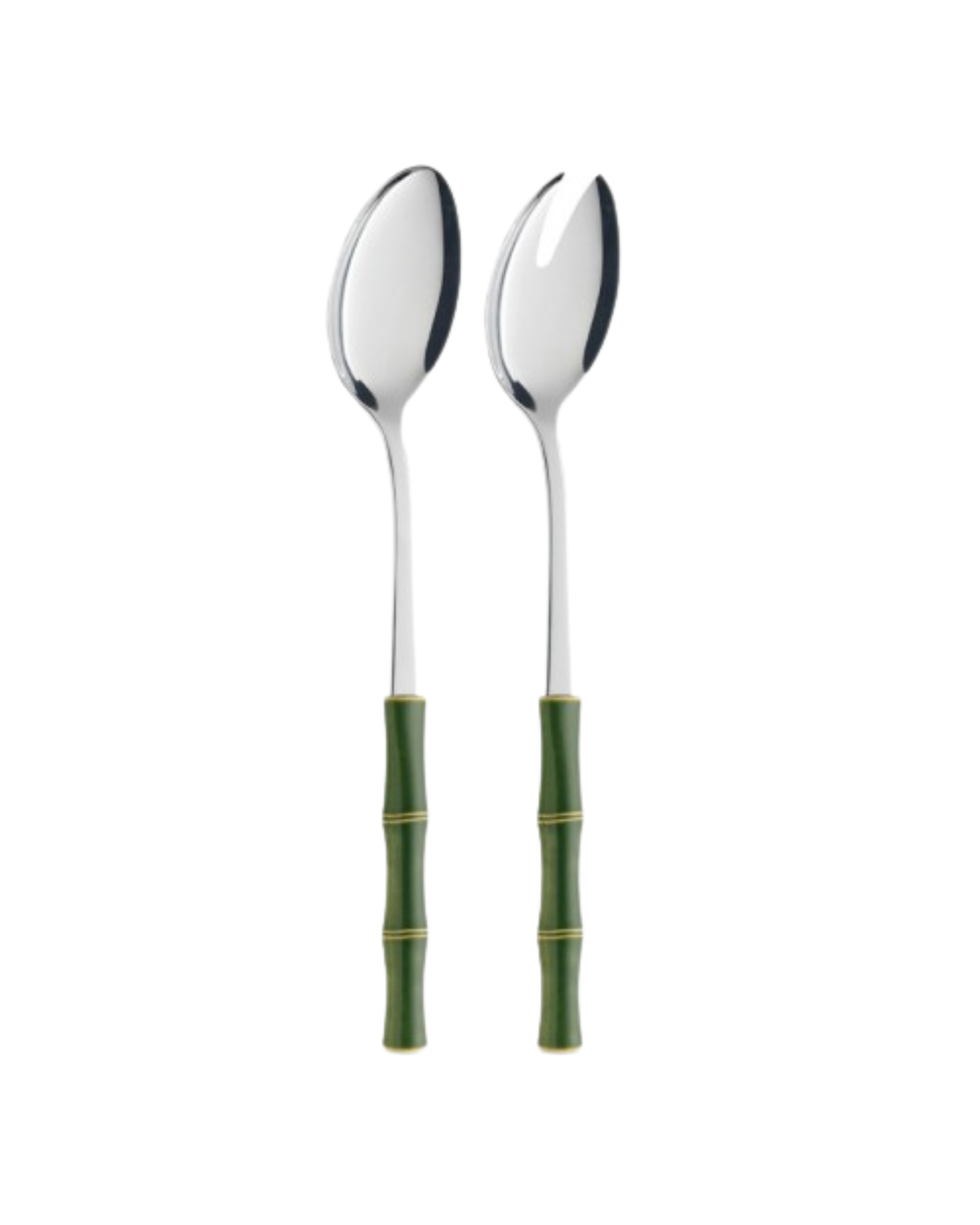 Salatbesteck Bambus grün 2-teiliges Set