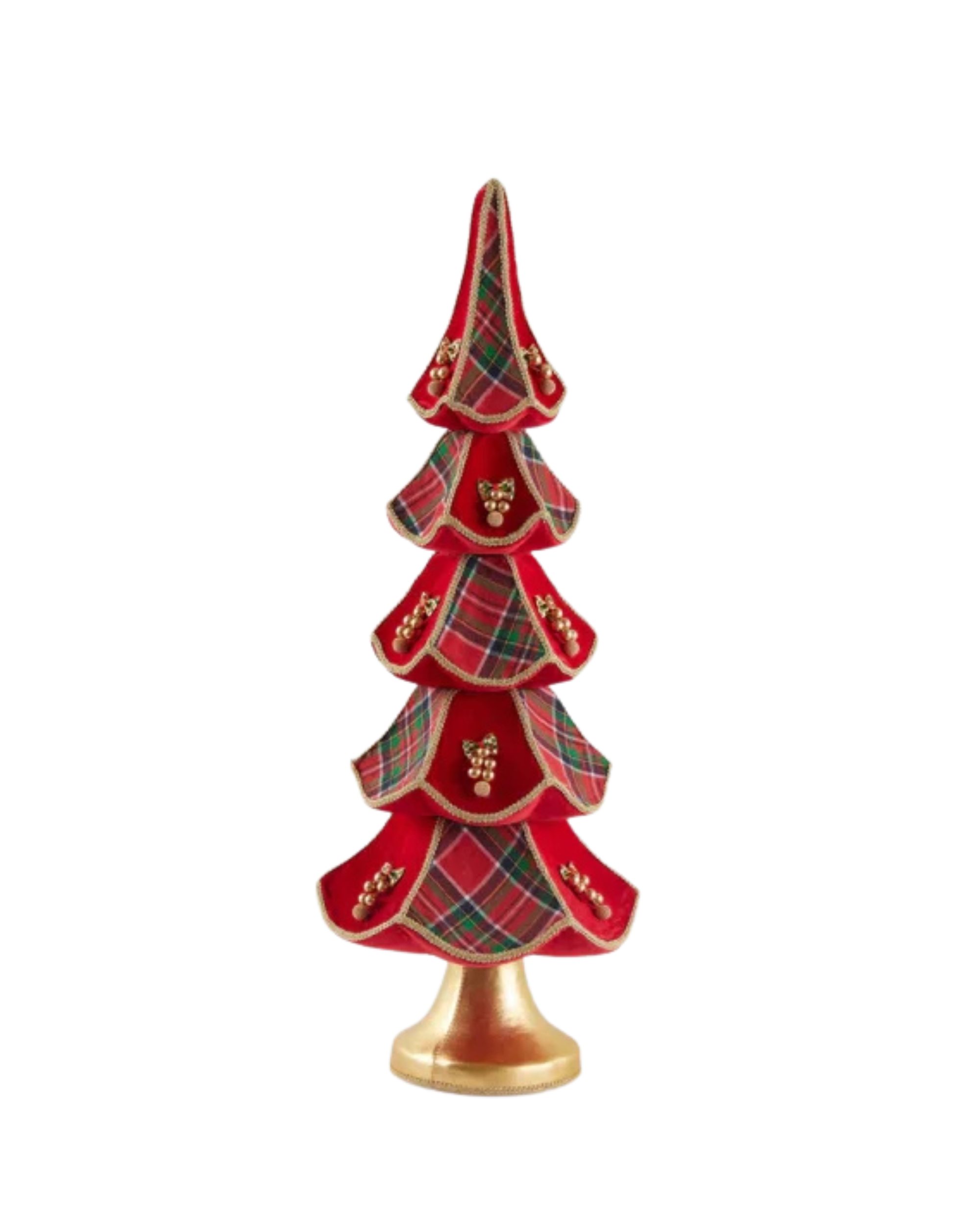Tartan Velvet Christmas Tree Red