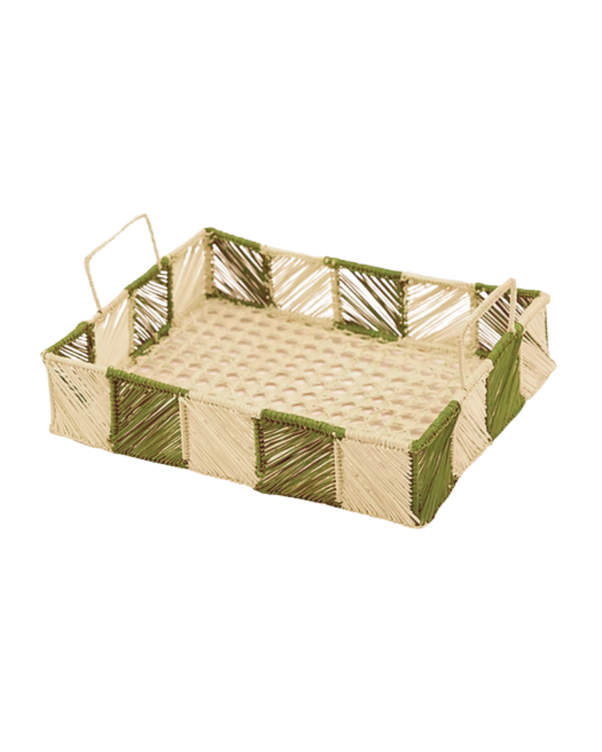 Coro Cora Tablett mit Griffen in Grün Beige