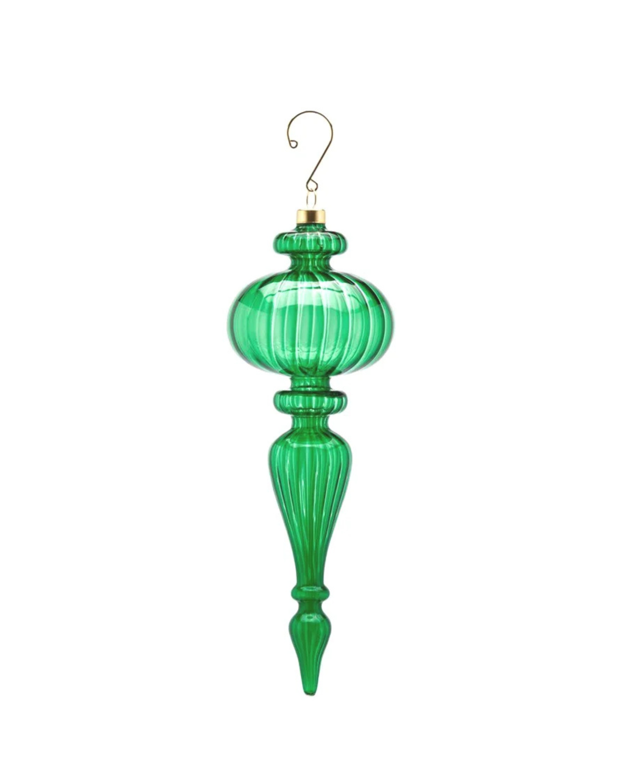 Weihnachtskugel Glas Zapfen Green