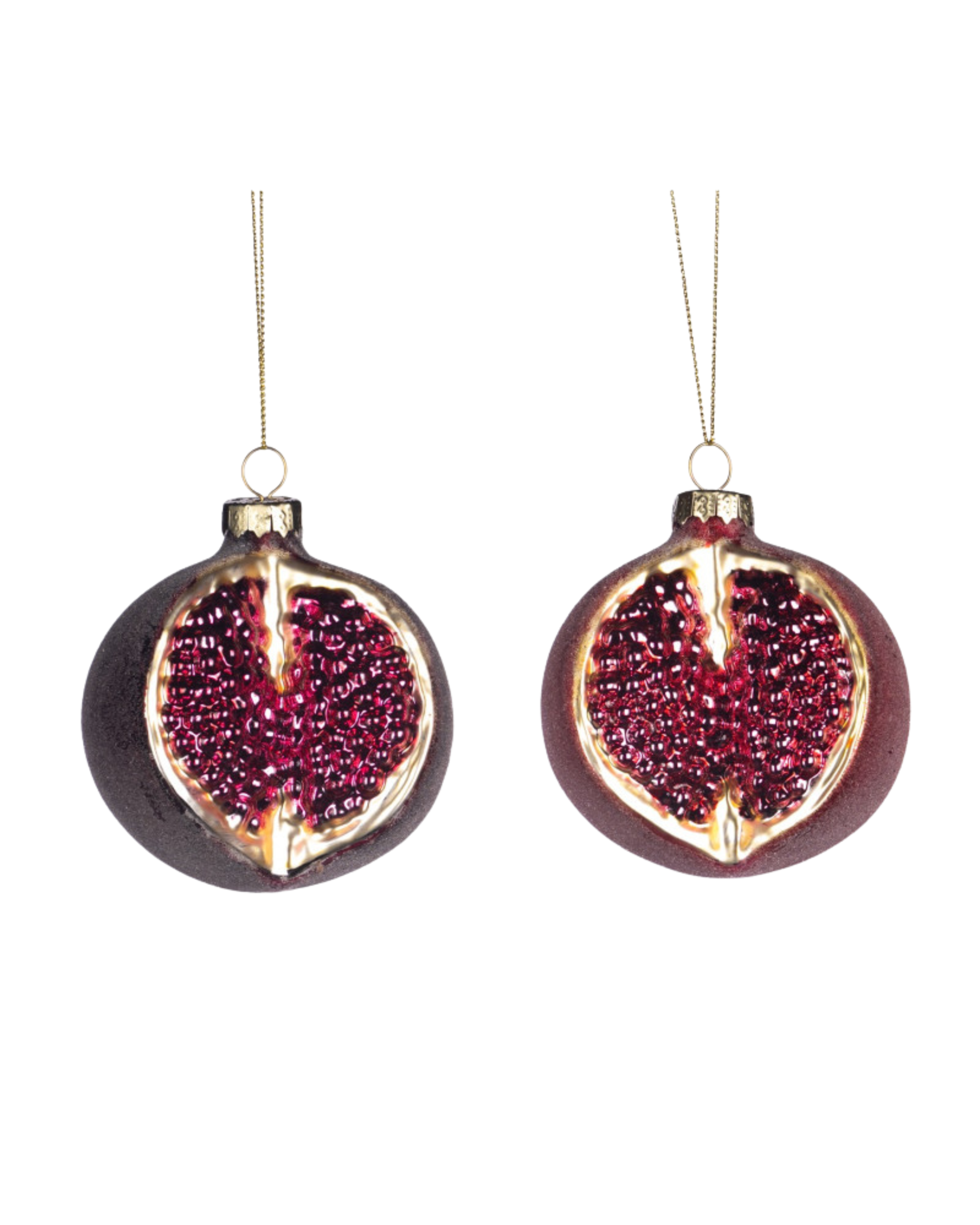 Weihnachtskugel Granatapfel (Set of 2)