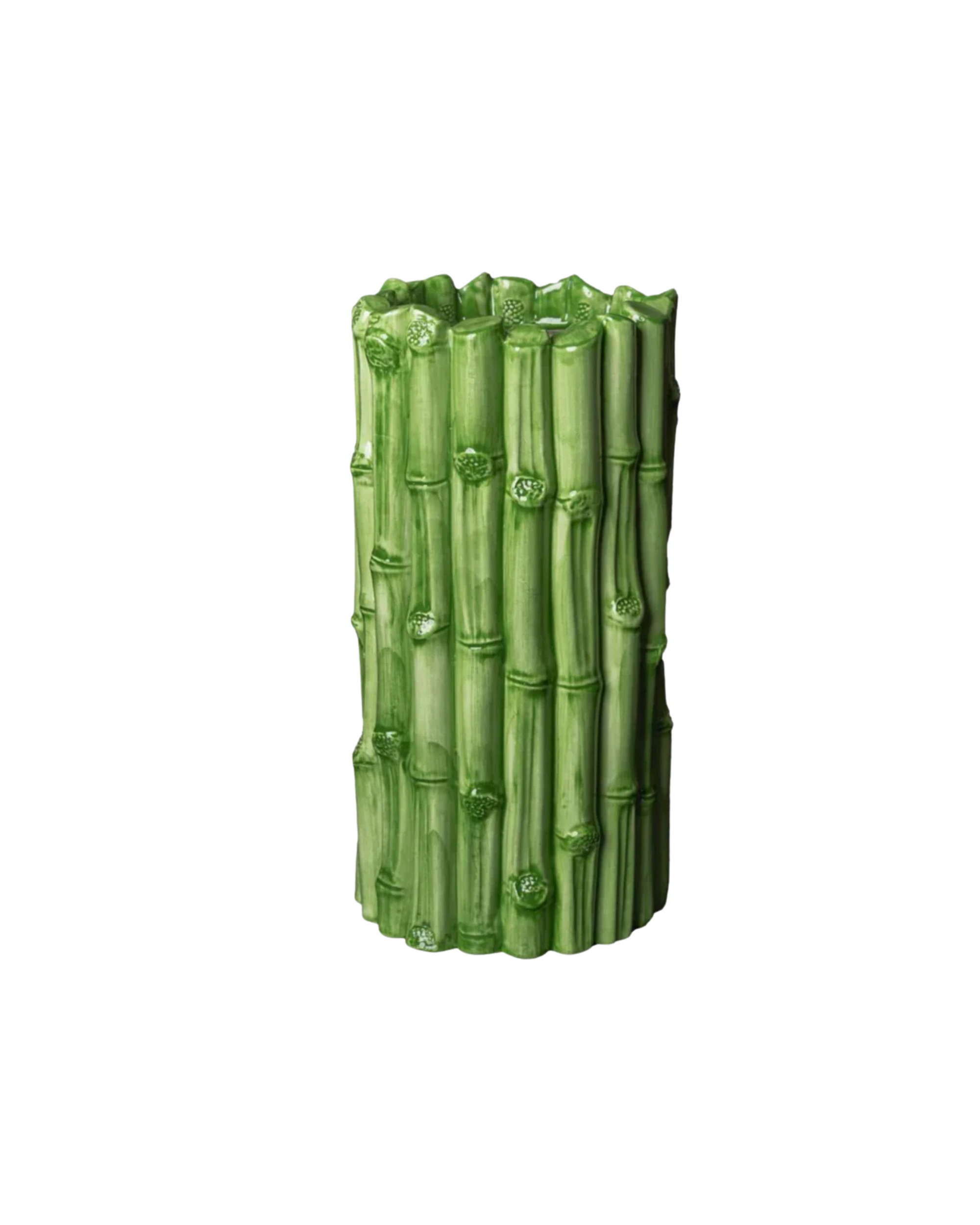 Keramik Vase Bambus Grün