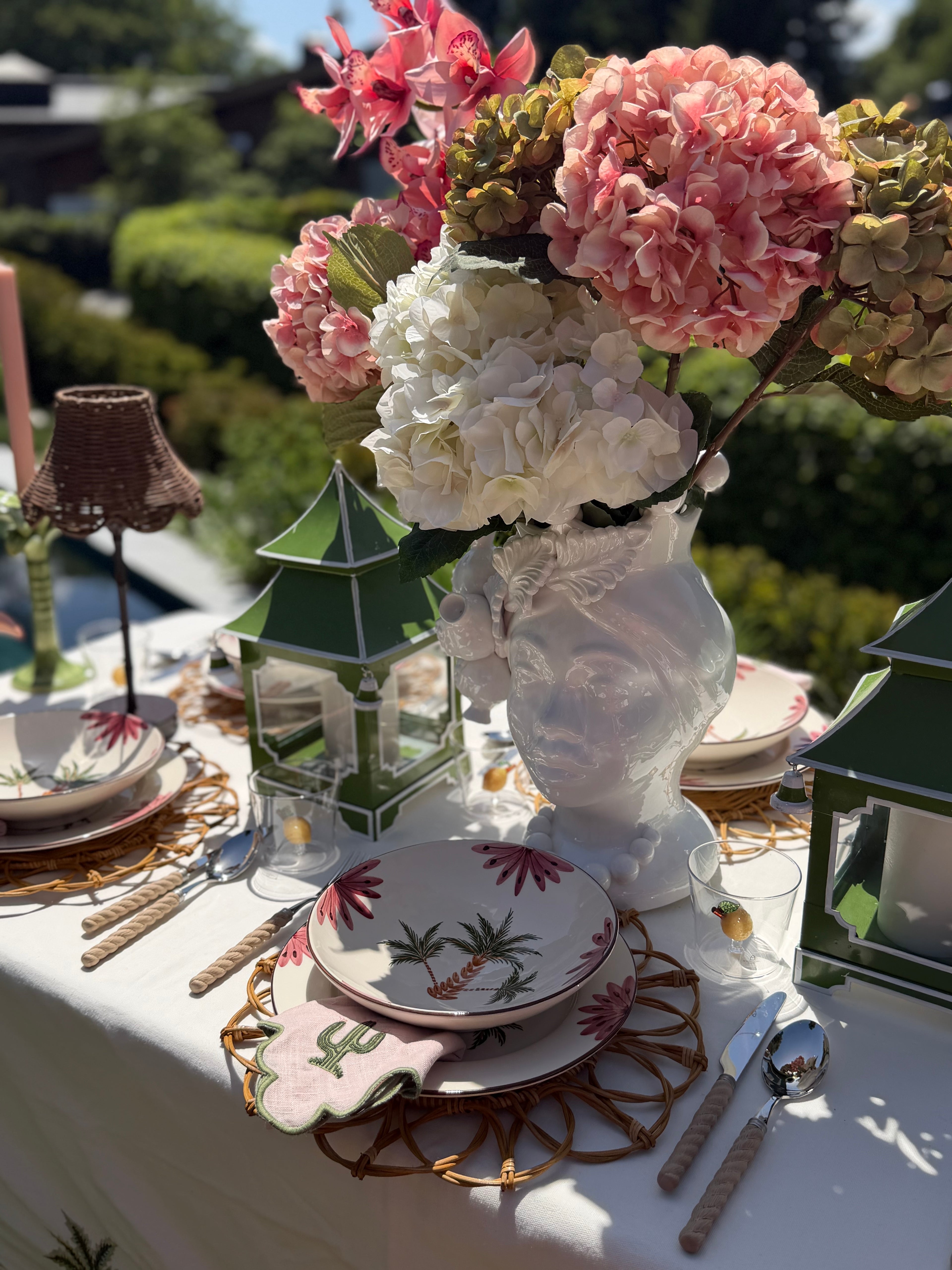 Rattan Tischset Twist Blume, 2er Set