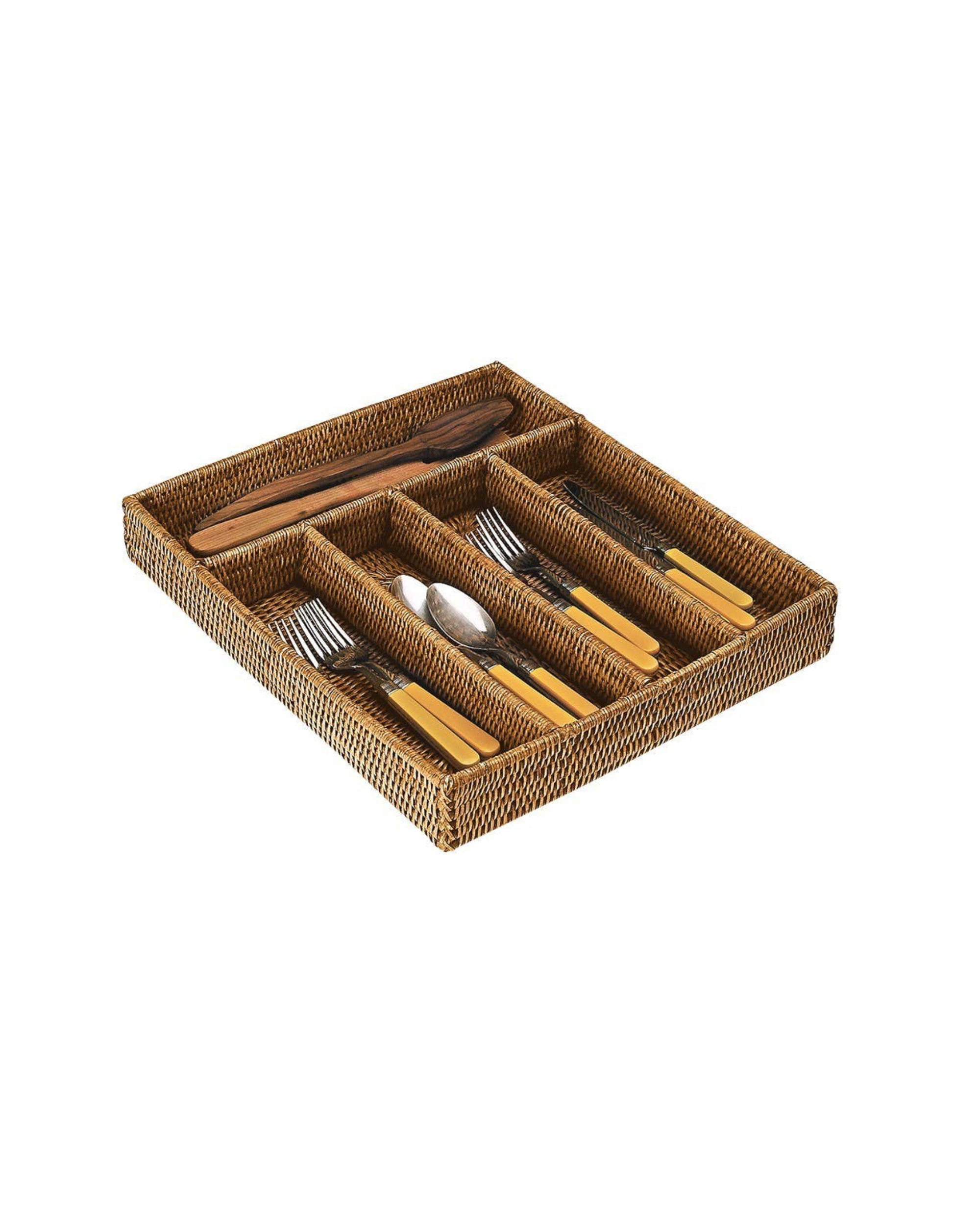 Besteckkasten Rattan