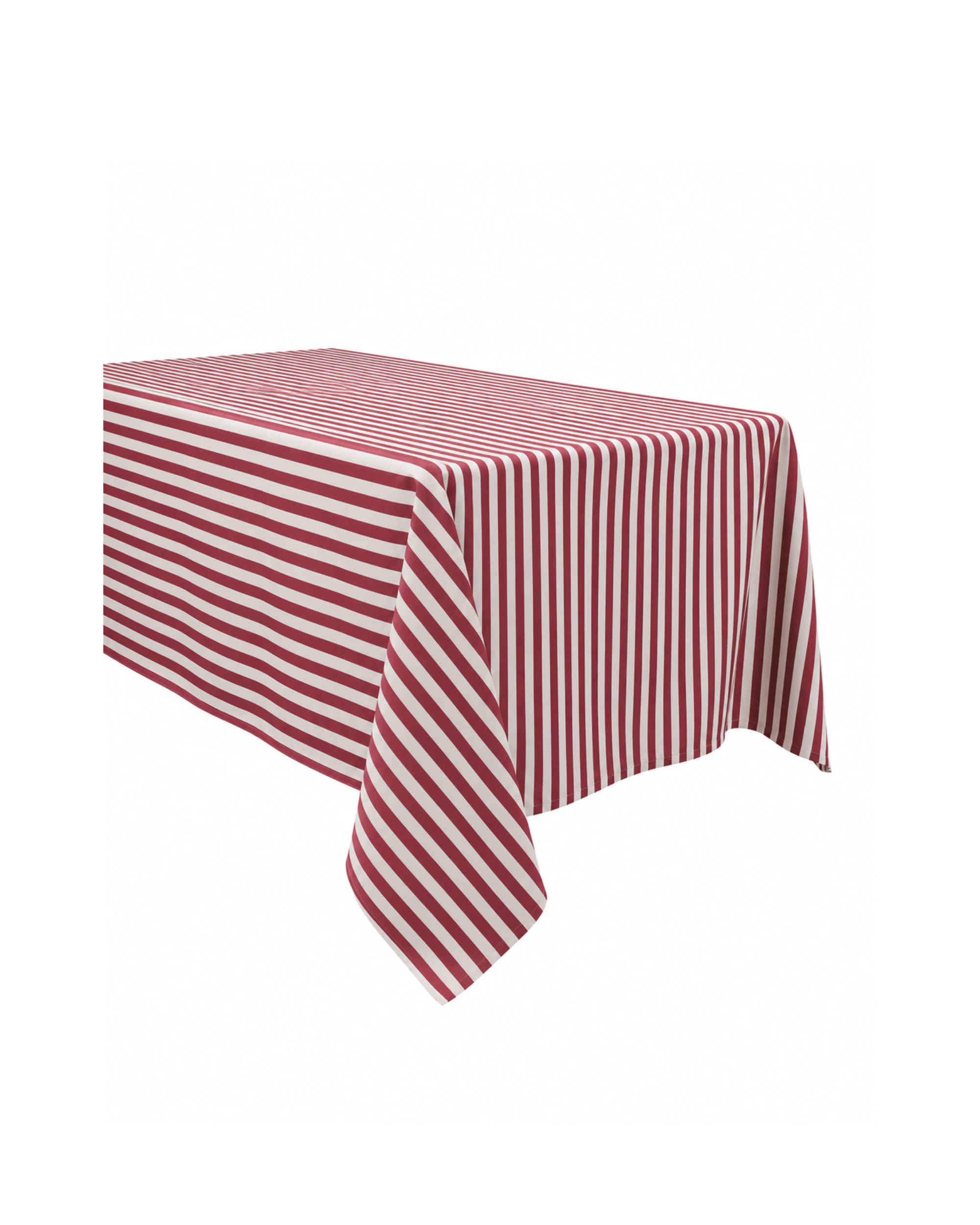 Baumwolltischdecke Noeline Rot-Weiß gestreift (170x300)