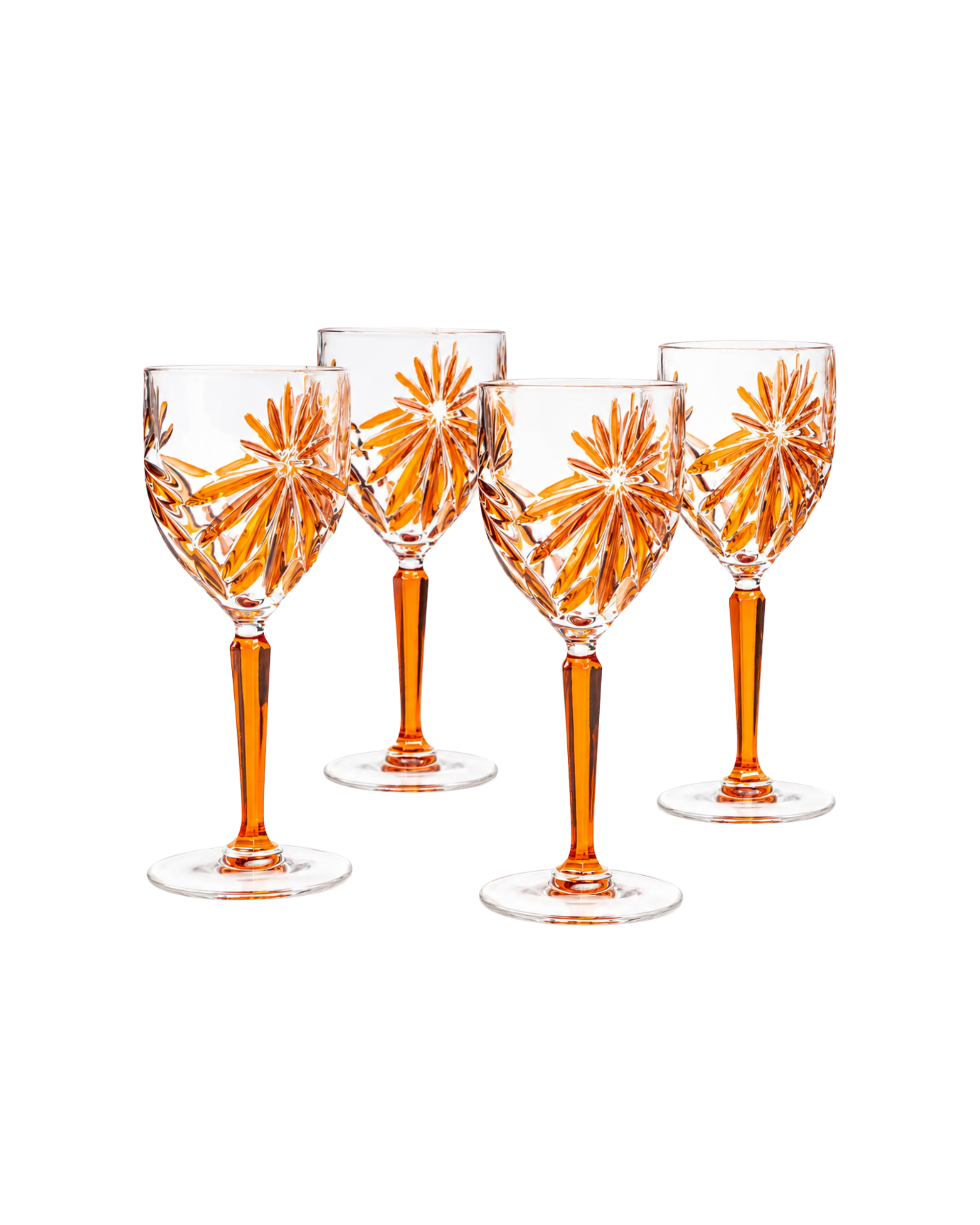 Kristall Weingläser Orange, 4er Set