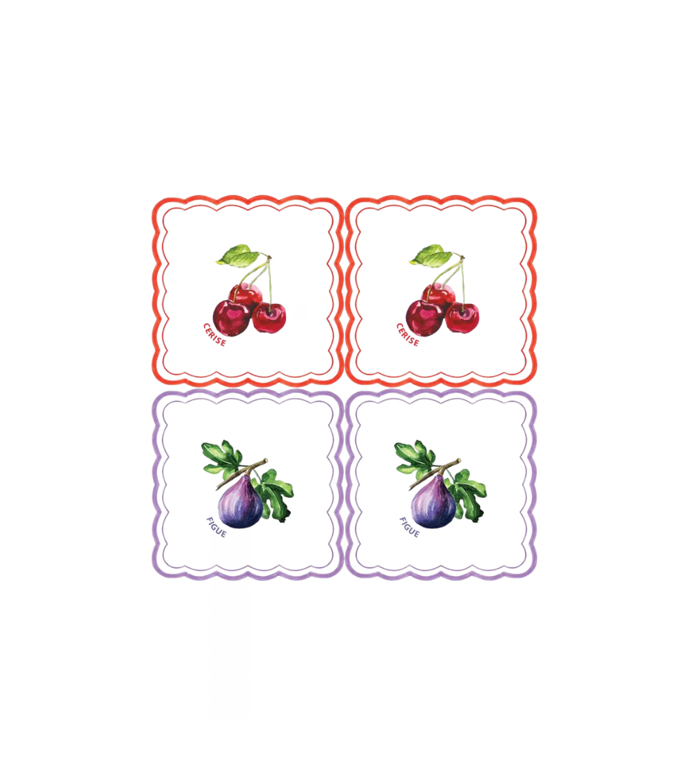 Papier Servietten Kirsch- und Feigenmotiv